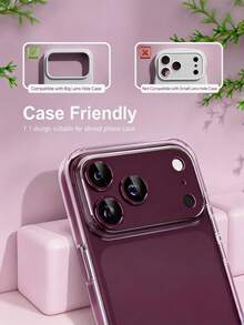 Fashion Armored Phone Rear Camera Lens Protection Film, Compatible With Apple 18 Pro Max/18 Pro, Tempered Glass Camera Lens Protector - Scratch Resistant, Fingerprint Resistant, Full Coverage, Easy Installation Applicable To Daily Shield, Office, Home Daily Shield Office Home Phone Camera Cover Waterproof Shockproof Anti-Fall - Burgundy - View 3