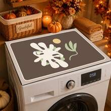 Luckybutterfly Abstract Floral Washing Machine Top Cover Mat, Non‑Slip Waterproof Washer Dryer Protector Pad For Laundry Room Decor - Small Flower - View 3