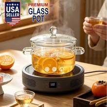 1pc High Borosilicate Clear Glass Cooking Pot With Lid & Double Handles, Heat Resistant Transparent Soup Stew Pot, Stovetop Multi-Functional Cookware For Fruit Tea, Noodles, Porridge, Milk(S,M,L) - View 4