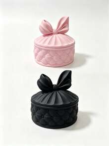 3D Printed Bowknot Jewelry Storage Box, Dust-Proof With Lid, Girly Style Jewelry Organizer For Girls Birthday Gift, Earring Ring Necklace Desktop Storage Box - Multicolor - View 4