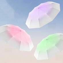 1pc Manual Folding Inverted Umbrella, Unisex, Rain Protection, Sun Shade, UV Protection - Gradient Umbrella - View 5