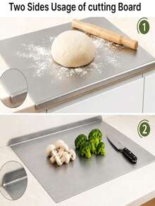 2026 New Stainless Steel Cutting Board With Folded Edge Anti-Slip Dishwasher 304 Stainless Steel Countertop Cutting Board For Kitchen Meal Prep Meat Vegetables Baking - View 7