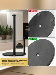 Heavy Duty Kitchen Paper Towel Holder With Weighted Base - Space-Saving Countertop Storage Rack. Modern Design Style, Suitable For Paper Towels And Toilet Paper. Durable Kitchen Utensil Storage Solution. Kitchen Paper Towel Holder - Multicolor - View 5