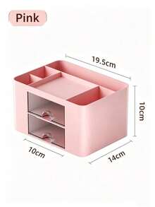 Desktop Organizer With 2 Drawers, Multifunctional Desktop Storage Box, 5 Compartment Desktop Organizer And Storage, Office Desktop Organizer - Multicolor - View 12