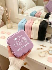 Portable Square Storage Bag, Suitable For CCD Camera Chargers, Headphones, Data Cables, Etc. Sanitary Napkin Storage Bag, Digital Storage Bag, Etc - Multicolor - View 4