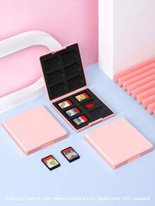 Hộp đựng thẻ game 12 khe cho Switch/Switch 2 (2025), tương thích với thẻ game và thẻ Micro SD, hộp lưu trữ vỏ cứng di động có lớp lót silicone mềm - Màu hồng - Nhiều màu - Xem 1