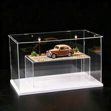 1pc Premium Transparent Acrylic Display Case - A Chic Collectible Storage Solution, Detachable Acrylic Display Box, Transparent Dust-Proof Display Case, Perfect For Placing Small Figurines, Action Figures, Collectibles, Etc., Available In Multiple Sizes, With White Base, Excellent Transparency, Dust-Proof And Durable - White - View 5