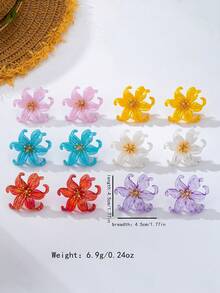 1 Pair Dopamine Colorful 3D Lily Flower Earrings, Vacation Party Atmosphere Earrings - Colorful Flowers - View 2