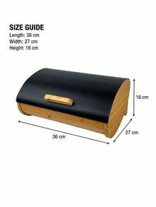 A European Retro Bread Box, Iron Bread Box, Bamboo And Wood Flip Cover Bread Box, Kitchen Fashion Storage, Many Options To Choose From - Style a (Black) - View 9