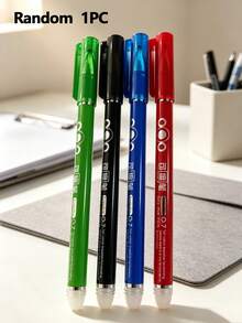 4pcs/Pack 0.7mm Erasable Liquid Ink Pens, Washable Pens, Black/Blue/Red/Green Ink, Erasable Ballpoint Pens, Smooth Writing, Heat Erasable, Perfect For Office, School Art Supplies - Default - View 15