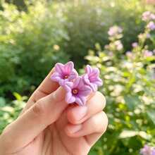 1pc Fashion Lily Of The Valley Keychain Wind Chime Flower Pendant Love Keyring Mobile Phone Bag Charm For Women Car Key Chains DIY - Multicolor - View 7