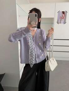 Women's Solid Color Casual Versatile Everyday Top - Mauve Purple - View 3