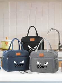 1 Pc, Don't Touch My Bag Pattern Printed Handbag, Large Capacity Handheld Bag, Suitable For Office Workers And Travel - one-size - View 2