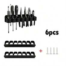 1/2pcs Wall-Mounted Tool Storage Rack - Metal Garage Tool Rack For Screwdrivers And Pliers - Space-Saving Workshop Tool Storage Rack (7 Holes/10 Holes Including 2/4 Screws) - Multicolor - View 12