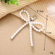 1pc Creative Pearl Bow Chain Bag Charm, Phone Case Keychain Pendant Exquisite Small Gift Accessory - Multicolor - View 5