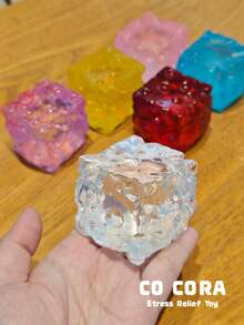 [Squishy] 巨型透明冰川起司，特大號椰子油浸漬塊狀起司，5cm-7cm-8cm，磨砂冰川紋理起司捏捏樂玩具，理想禮物，生日禮物 - 彩色 - 查看 20