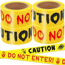 Halloween Warning Tape WARNING Haunted House Bar Decoration Caution Isolation Tape Non-Adhesive Isolation Tape Party Safety Cordon Line Festival Party Halloween Atmosphere Prop - Halloween Caution Tape - View 9