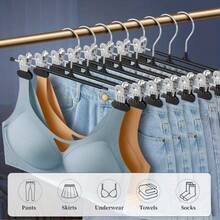5/10/20/60PCS, Adjustable Colorful Hangers, Suitable For Pants, Skirts, Jeans And Socks - Space-Saving Metal Hangers, Durable Coated Clips For Secure Grip, Clothing Organizer - Multicolor - View 10