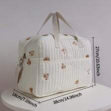 Quilted Diaper Bag Tote, Suitable For Parents, Large Capacity Diaper Changing Bag, Suitable For Newborn Boys And Girls, Hospital Bag For Childbirth - Beige Multi-bear Front Pocket Diaper Bag - View 3