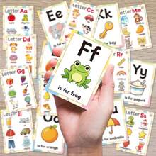 ABC Letter Picture Flash Cards For Kids, Phonics Alphabet Sound Cards, Interactive Preschool Educational Learning Toys, Random Color & Style - Multicolor - View 3