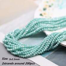 2strands Around 200pcs 3.5x3mm Glass Beads For Necklace Bracelets Making - Water Dye MKL - View 22