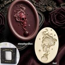 1pc Gothic Skull Magic Potion Bottle Wax Seal Stamp Head, Solid Brass Detachable Fire Paint Seal For Envelope Invitation Scrapbook Gift Box DIY Craft Decoration, Handle, Wax & Ink Not Included - Deep Sea Potion - View 6