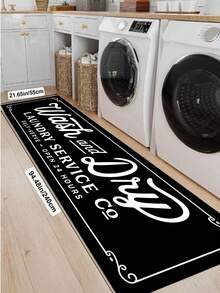1pc Classic Black-And-White Color Blocking Kitchen Mat, 0.6mm Plush Velvet, Soft And Machine Washable, Suitable For Kitchens, Corridors, Bathrooms, Living Rooms, Outdoor Entrances, And Toilets, Usable Year-Round And Appropriate For Various Occasions. - Multicolor - View 16