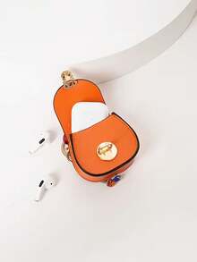 1pc Mini Bag Saddle Small Bag Storage Bag Pendant Decoration Headphone Multi-Functional Bag Hanging Change Purse Keychain Red Envelope Bag - Multicolor - View 4