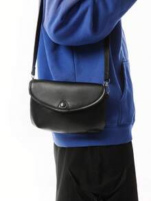 1pc Contrast Color Flap Small Square Bag Unisex Casual Fashion Crossbody Bag Outdoor Portable Phone Bag Shoulder Bag - Multicolor - View 3