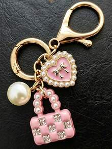 Pink Mini Handbag Keychain, Bag Charm Pendant, Girly Gift, Best Friend Birthday And Holiday Souvenir. Keychain, Bag Charm, Keyring, Wallet Charm, Car Accessory, Happy Dog, Wallet Charm And Accessory, Women's Car Accessory, Bag Charm Pendant - Multicolor - View 8