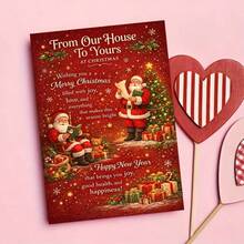 52-Piece Set (1 Greeting Card + 1 Envelope + 50 Tags) One Christmas Card, With A Free Envelope, Suitable For Friends, Family And Neighbors, Holiday Greetings, 2D Cards, Suitable For Family Exchange And Winter Parties, Christmas Cards. - Multicolor - View 3