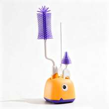 Bottle Brush Tea Cup Multi-Function Standing Brush Silicone Nipple Brush Set Cup Brush 3-In-1 Straw Brush - Multicolor - View 9