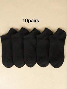 20/15/10/5/1 Pair Men's Minimalist Solid Color Low-Cut Socks, Moisture-Wicking & Breathable, Invisible Socks, Suitable For All Seasons - Multicolor - View 16