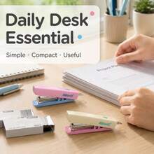 Mini Stapler Set With Tail Staple Remover Design, Portable Document Binder For Exam Papers And Office Supplies - Sets - View 6