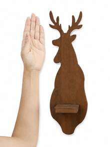 1pc/1set Christmas Deer Wall Candlestick Retro Dark Brown Wall Mounted Storage Rack Party Background Decoration Candlestick Holiday Hanging Storage Rack Home Decoration Suitable For Bedroom Entrances Living Room Fireplace Wall Gifts - Multicolor B - View 7