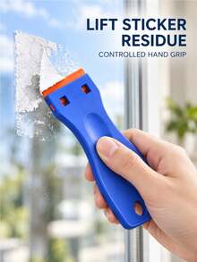 1PC Plastic Scraper Set With 10/20/30/50pcs Replacement Plastic Blades, Multi-Purpose Sticker & Label Remover Tool With Non-Slip Handle, Adhesive Cleaning Scraper For Windows, Floors, Stoves, Car Glass & Home Use - Multicolor - View 4
