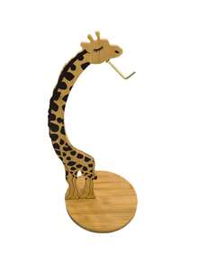 Giraffe Wooden Hanging Rack Creative Bamboo Wood Hanging Bracket Home Kitchen Countertop Storage Display Rack Cute Animal Shaped Hook Organizer - Multicolor - View 8