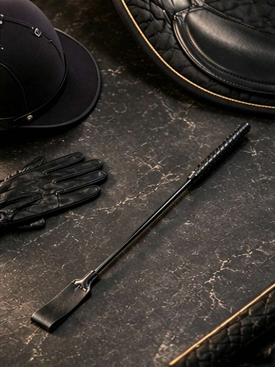 1PC /50cm Riding Crop Whip Equestrianism Horse Crop PU Leather Double Slapper Whip With Handwoven Handle For Horse Training Horse Riding Accessories - Multicolor - View 1
