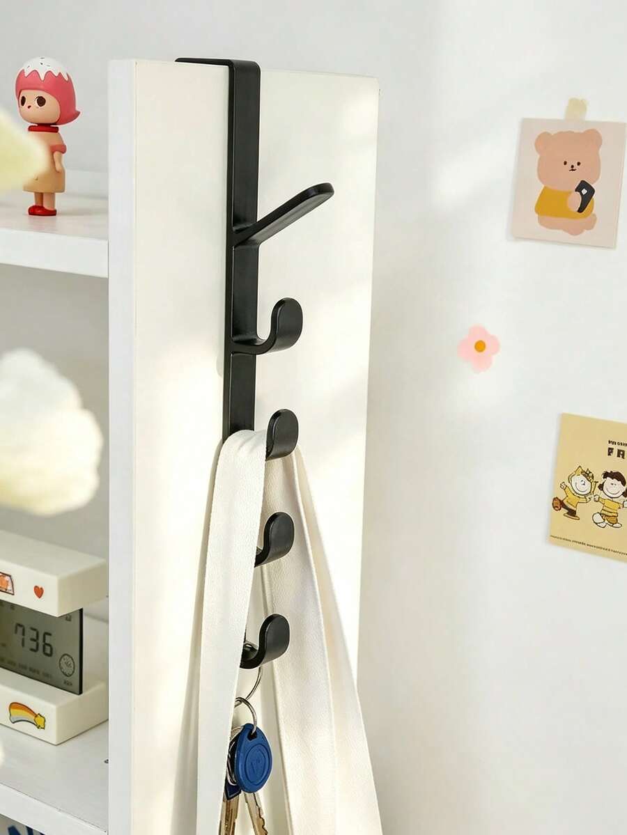 Over-The-Door Hook, Space-Saving Door Hanger/Storage Rack - No-Drill Plastic Multi-Hook Organizer, Suitable For Bags, Hats, Scarves And Umbrellas - Home Storage Rack For Bedroom And Bathroom, Also Suitable For Dorms And RVs - Multicolor - View 1