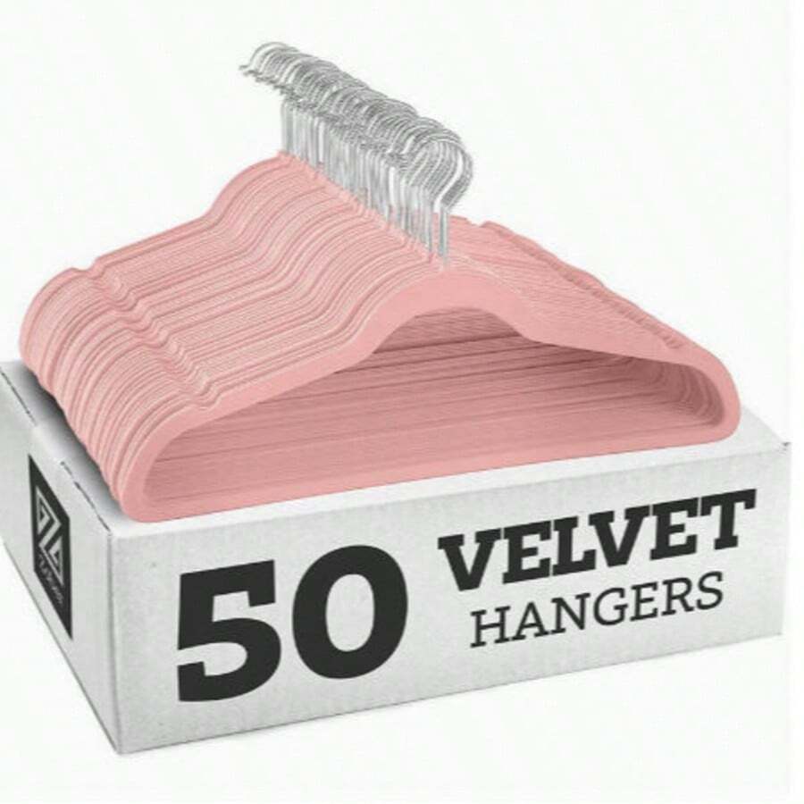 Premium Flocked Hanger, Non-Slip Thin Felt Coat Hanger, Sturdy Heavy-Duty Suit & Jacket Hanger, Durable Closet Storage Accessory, Suitable For Home Storage & Closet Management 1pc - View 1