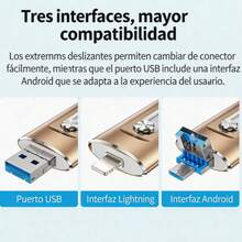 Memoria USB 4 en 1 de 256 GB, doble interfaz Type‑C, compatible con Android y computadora, alta velocidad y gran capacidad - Rosa - Ver 2