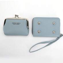 Women's PU Leather Coin Purse With Metal Clasp, Mini Wristlet Wallet, Card Slots And Secure Zipper Pocket, Lightweight Handbag For Coins, Cash And Cards, Suitable For Daily Errands, Shopping And Weekend Trips - Multicolor - View 4
