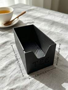 1/2pcs Tea Bag Storage Box, Multi-Compartment Design, Desktop Tea Bag & Coffee Pod Organizer, Minimalist Cool Black Appearance, Simple Style, Home Countertop, Gift Choice For Homestay & Cafe - Multicolor - View 5