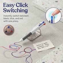 4/6/10/12/20/30pcs 3-In-1 Multicolor Retractable Ballpoint Pens, White Barrel Black Red Blue Ink Writing Pens, Office School Diary Pens, Desktop Office Accessories - Round - View 3