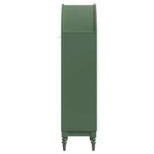 165 Cm Arched Display Cabinet With Double Fluted Glass Doors, 3 Shelves, 2 Colors (Dark Green + White) - Green 1 - View 8