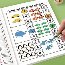 64-Page Math Workbook, Includes Animal Counting, 1-12 Number Tracing And Addition/Subtraction Practice, Colorful Pages, Suitable For 3-6 Years Old, Early Education Gift - Purple - View 6