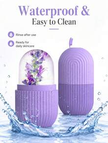 1pc Silicone Ice Face Roller Mold, Facial Cooling Massage Tool, DIY Ice Cube Massager For Face, Eyes & Jawline, Compact Freezer Beauty Tool For Morning Routine, Home Spa Gift For Women & Men - Multicolor - View 7