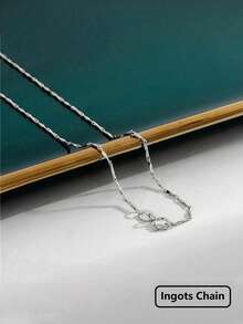 1pc Minimalist Design Layered S Necklace, Delicate Jewelry, Suitable For Daily Wear, Gift - Silver - View 4