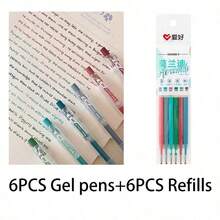 6PCS 0.5MM Colorful Neutral Pens, High-Value Portable Markers, Transparent Plastic Barrel Suitable For Home, Study, Office Scenarios, Perfect For Back To School, Thanksgiving, Christmas, Halloween - Multicolor - View 8