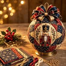 Classic Christmas Patchwork Ornament Kit,Santa,Snowman, Christmas Tree, Reindeer Designs,Retro Xmas Hand‑Stitching Craft Supplies, Multiple Classic Xmas Patterns For Indoor Tabletop & Hanging Holiday Decoration Making, Festive Home Decor - Christmas Baubles - View 12